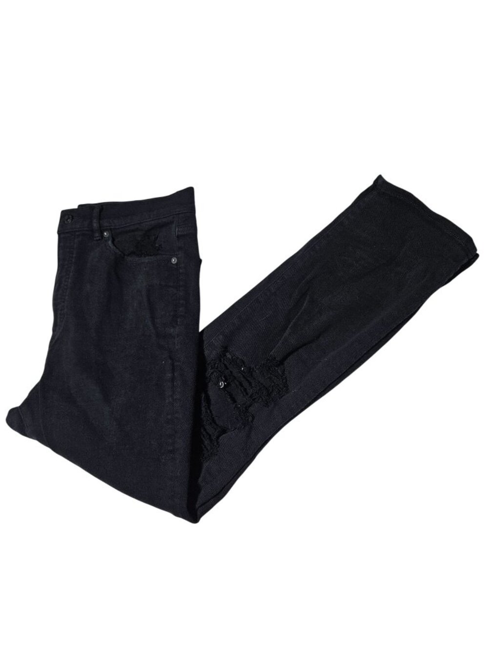 Express Slim Super High Rise Jeans Womens Size 10 Straight High Rise Black Denim